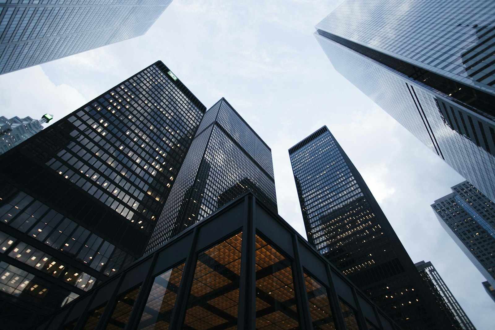 Modern commercial building with a glass facade